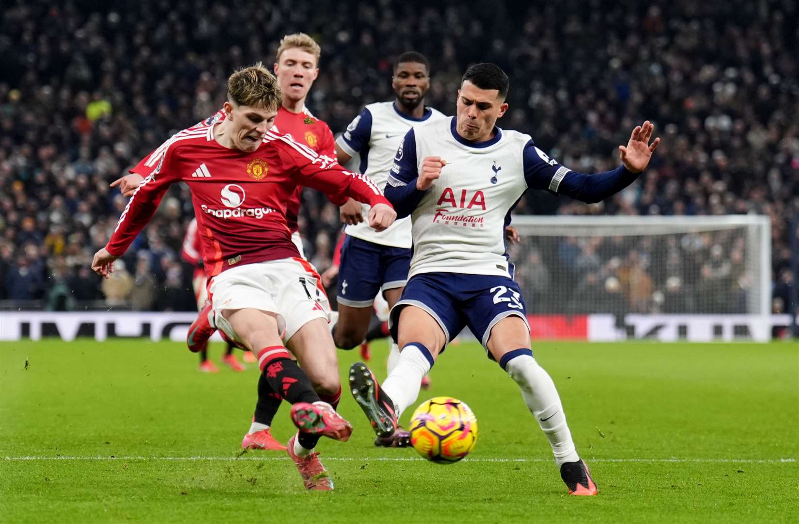 Manchester United and Tottenham are on track to meet in the Europa League final (John Walton/PA)