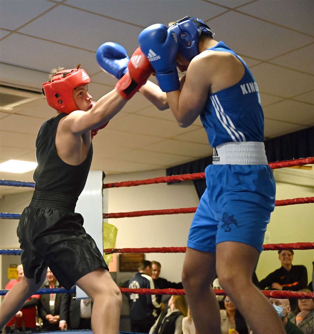 March Boxing Club evening of boxing..Harley Burrows (red) v Tyler Stapley (blue). (55848589)