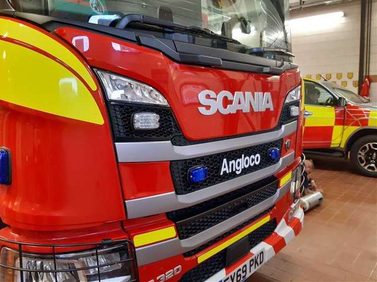 Firefighters tackled a car on fire in Whittlesey