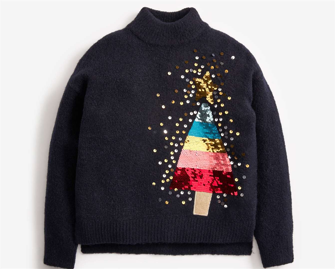 Navy Sequin Tree Christmas Jumper (3-16yrs), Next, £20-£25