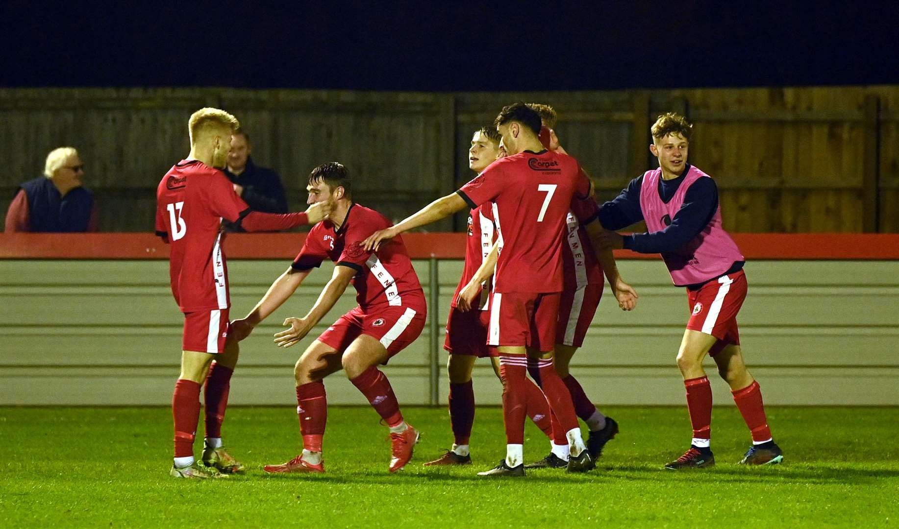 Wisbech celebrating the winning goal