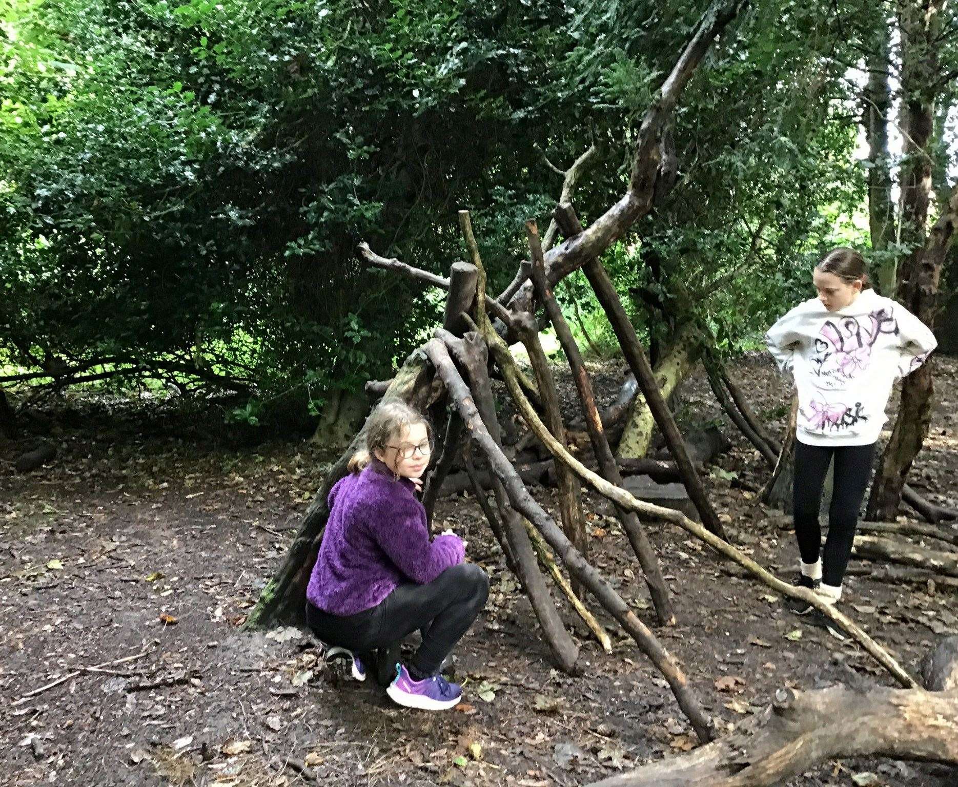 Shelter building was all part of the fun.