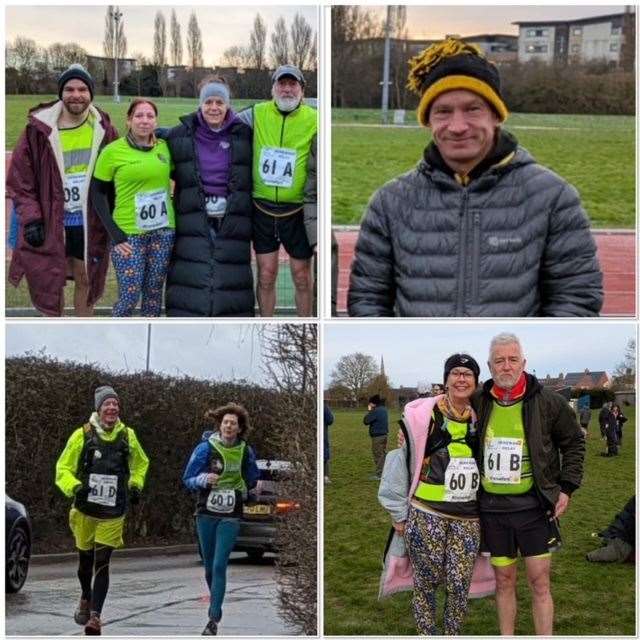 Some of the Three Counties Running Club participants at the Hereward Relay on Sunday