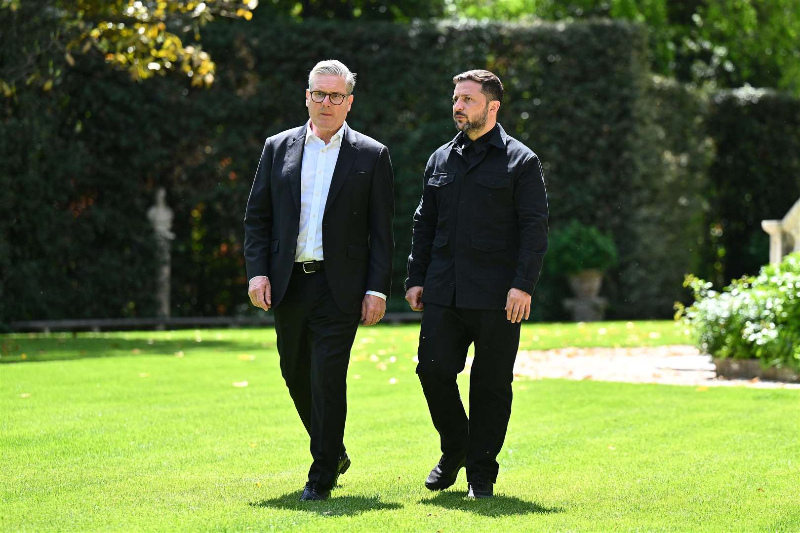 Sir Keir Starmer and Volodymyr Zelensky talk during a bilateral meeting in the garden of The Villa Wolkonsky in Rome (Marco M. Mantovani/PA)
