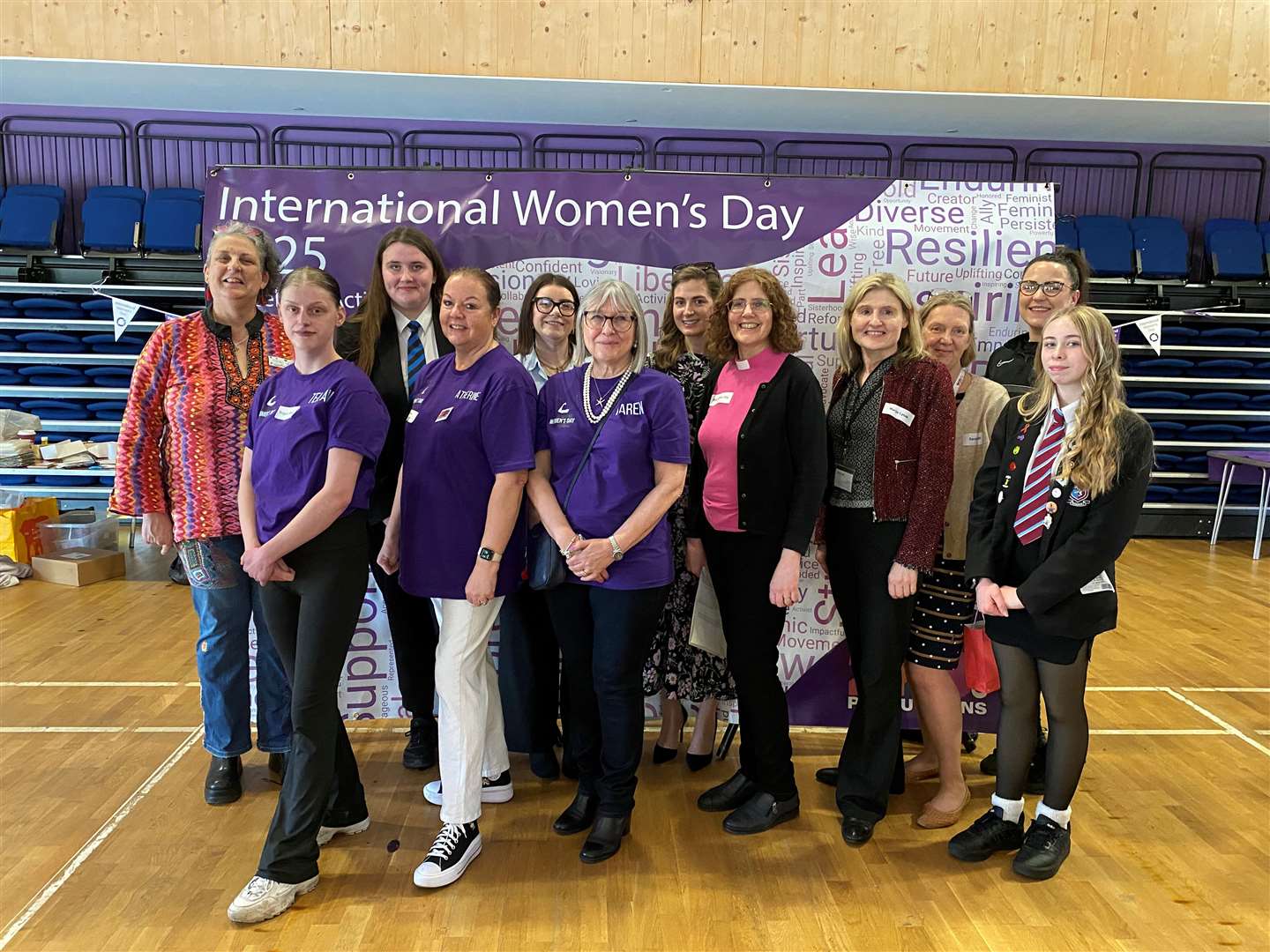 Pictured are the event organisers, speakers and student representatives from Neale-Wade and Cromwell Community College