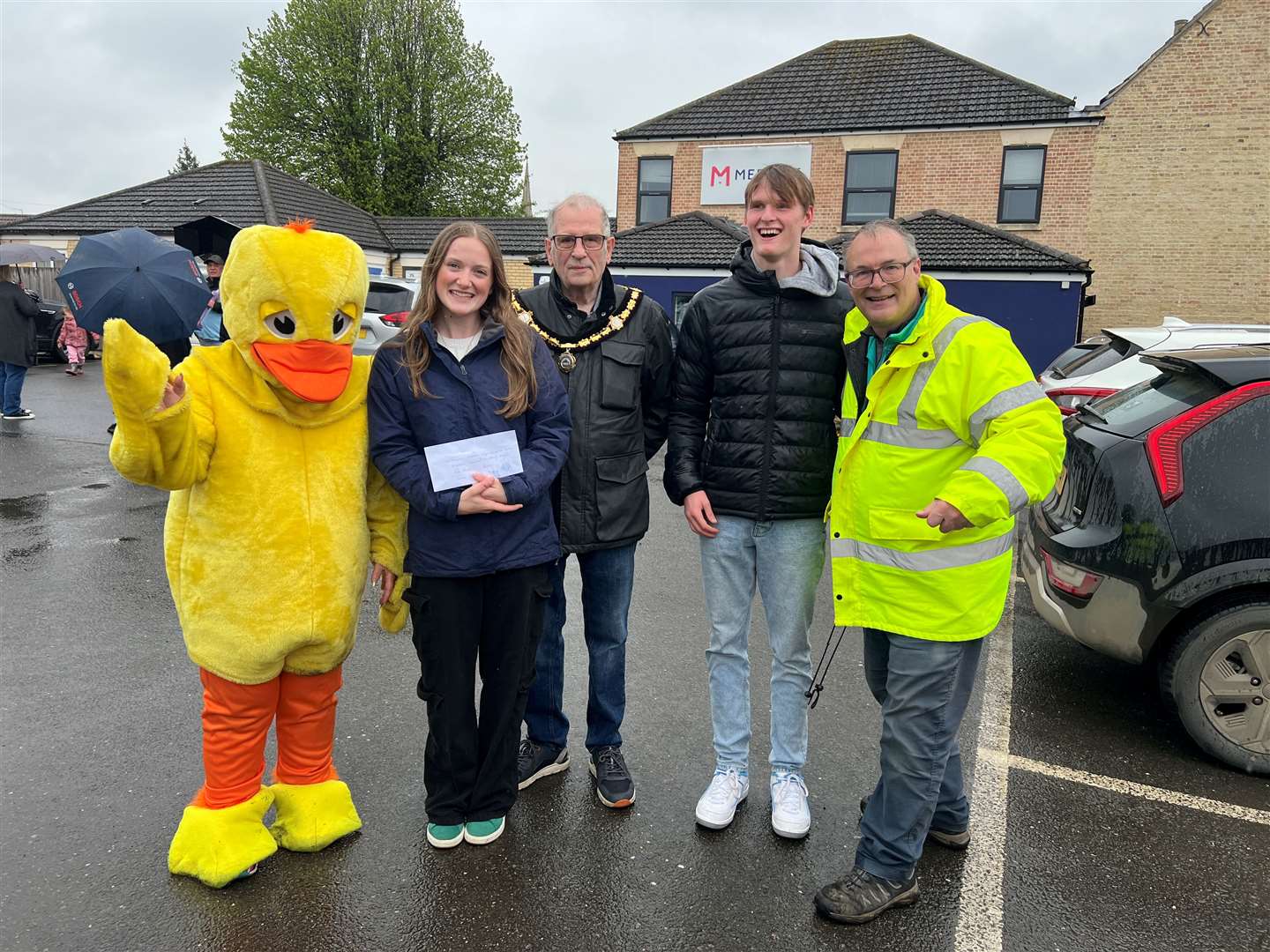 Whitt the Duck with Phillipa Cattemole, winner of the duck race. Picture: Robert Windle RWT Photography