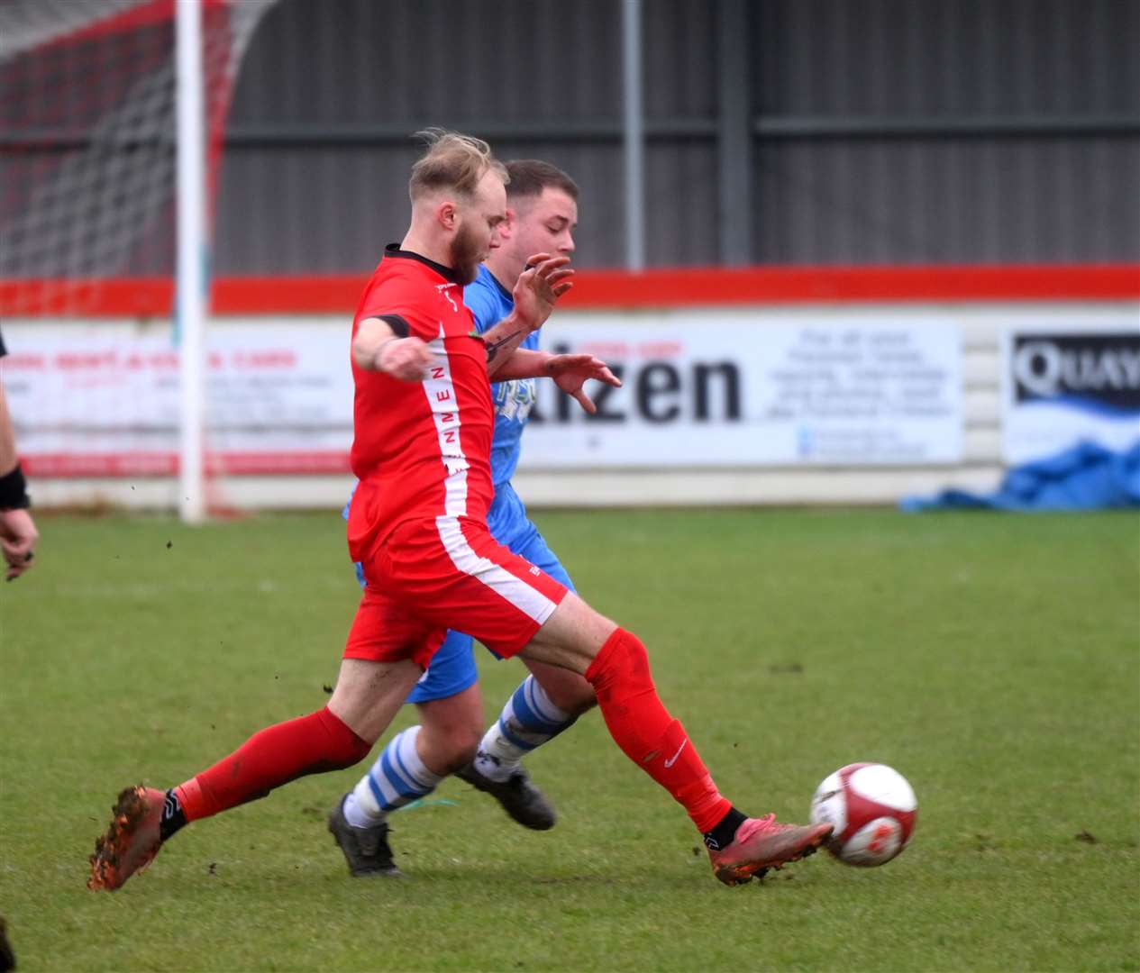 Action from Wisbech Town Reserves v Outwell Swifts