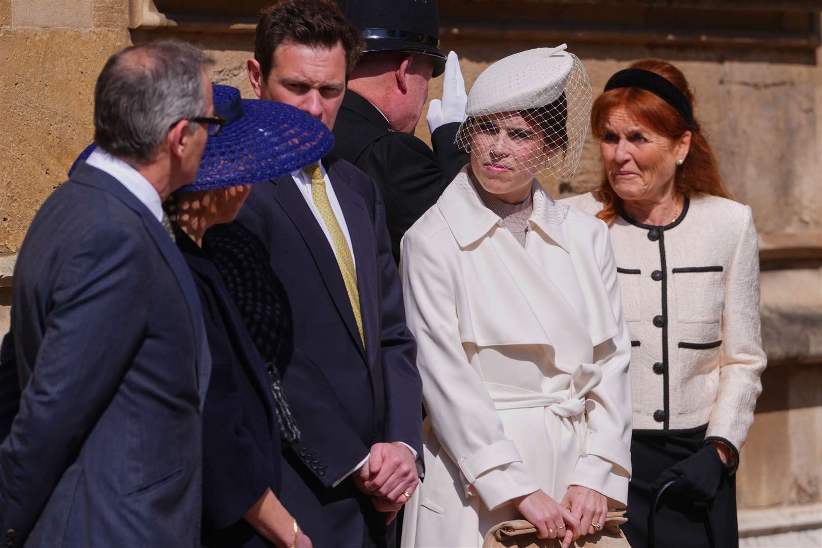 Princess Eugenie, (second right) and her mother Sarah, Duchess of York (right) attend the Easter Mattins service at St George’s Chapel in Windsor Castle, Berkshire (Kirsty Wigglesworth/PA)