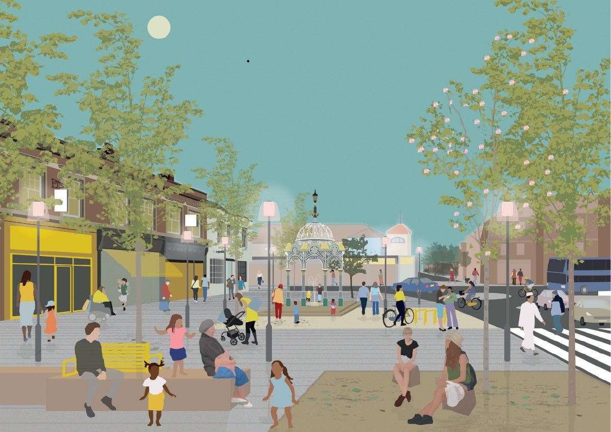 Ambitious plans submitted to transform Marchthrough the Future High Streets Fund - this is what Broad Street could look like. (61533646)