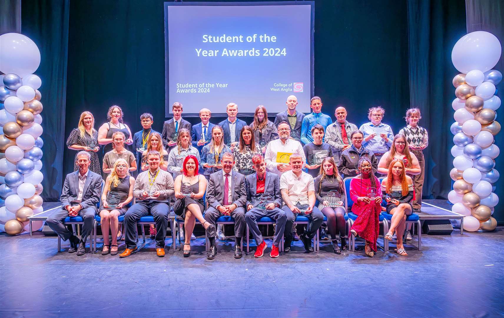 Winners and runners-up with principal, David Pomfret, and assistant principal student services, Paul O'Shea.