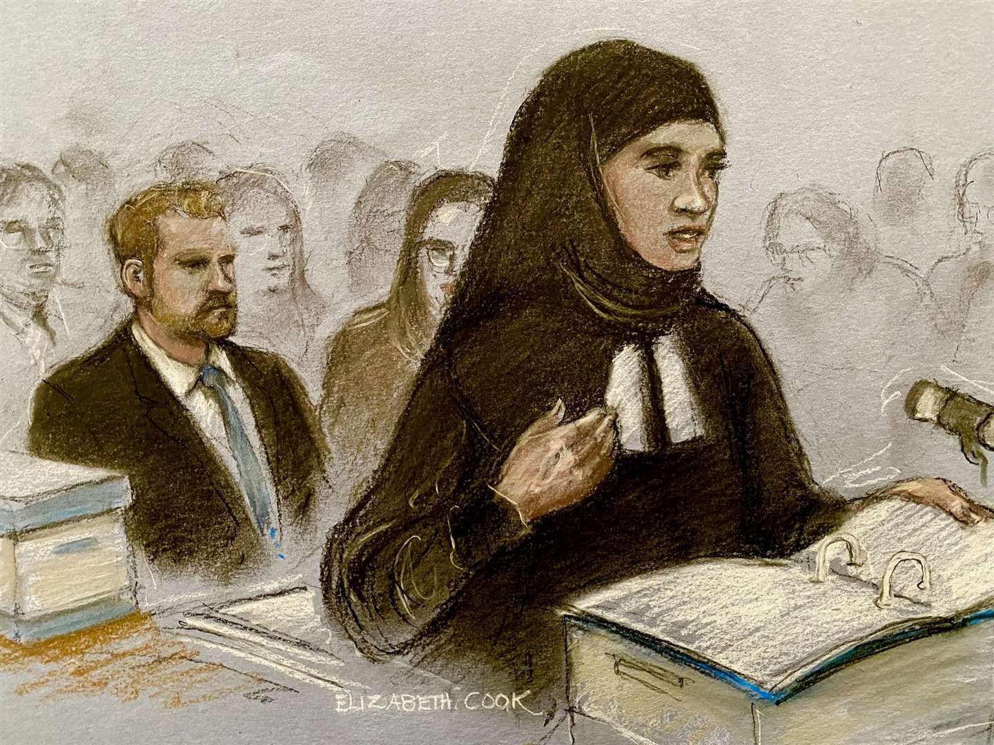Shaheed Fatima KC, watched by the Duke of Sussex, during the hearing on Tuesday (Elizabeth Cook/PA)