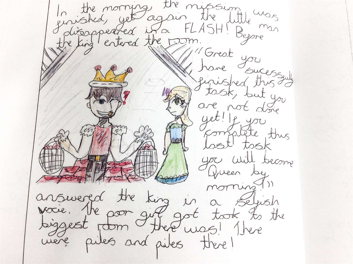 Work by Elisia, who won the Y6 Storyteller Award.