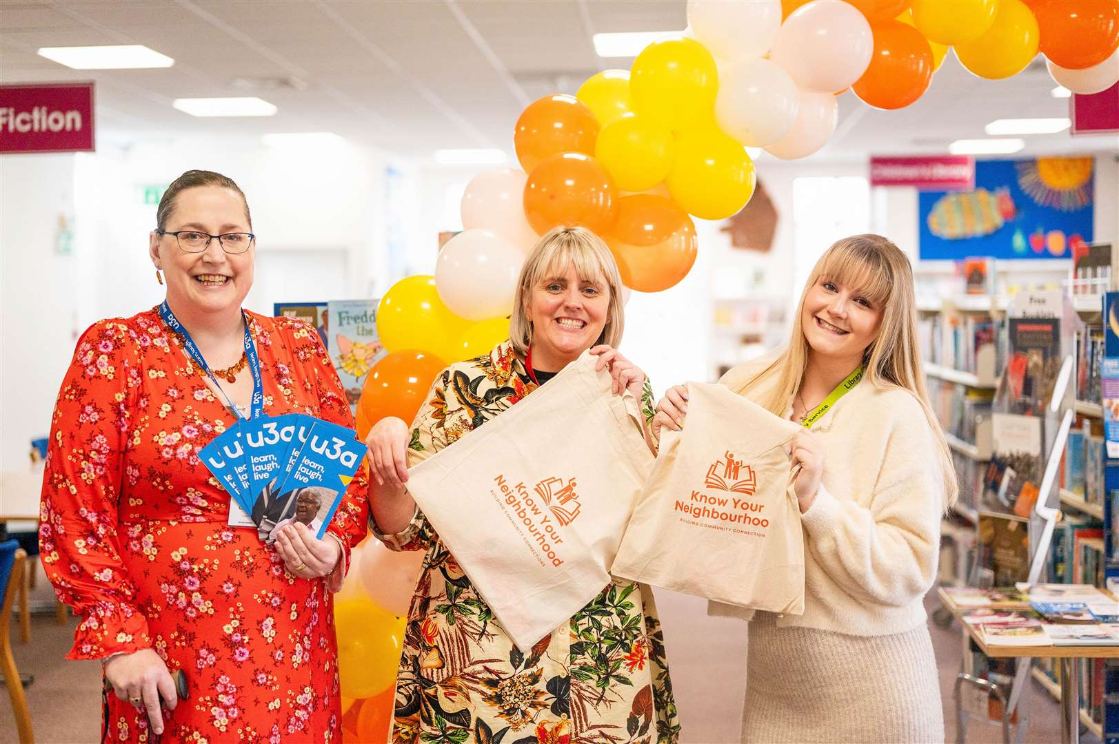 Left, Caroline Hooper (U3A), Nichola Greentree and Faith Bissett