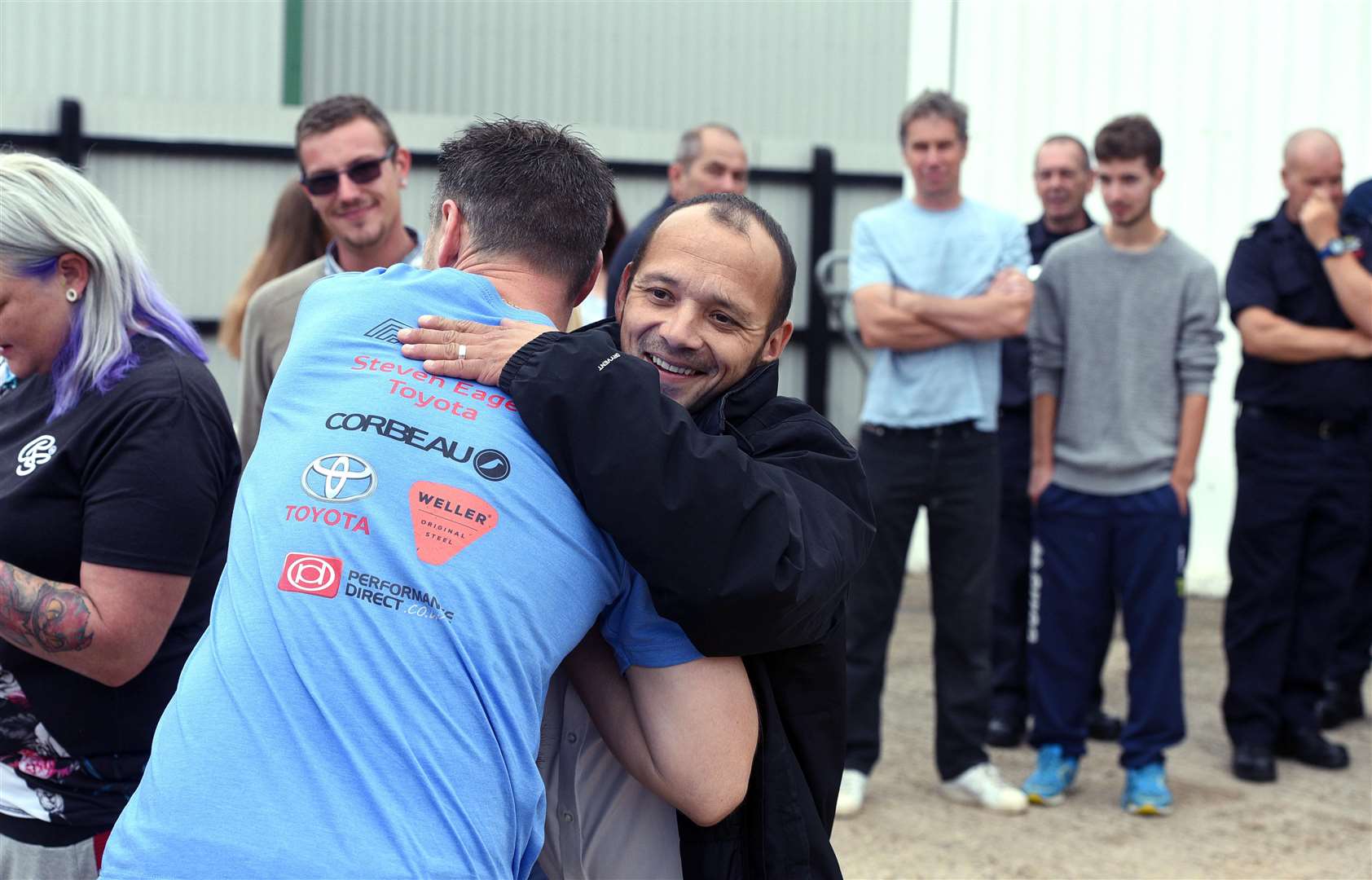 Dan and Dave leaving Chatteris to travel to Tokyo in a 2002 Toyota for Children in Need. (3555611)