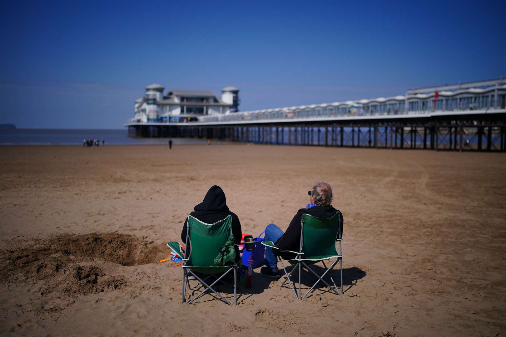 People on the beach at Weston-super-Mare in North Somerset (Ben Birchall/PA)