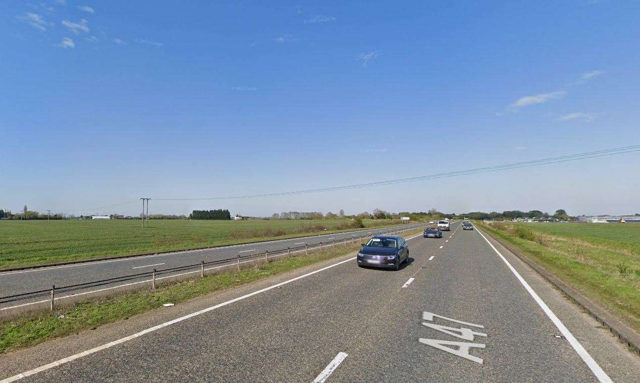 The A47 at Walton Highway was where Nichols was driving. Picture: Google Maps