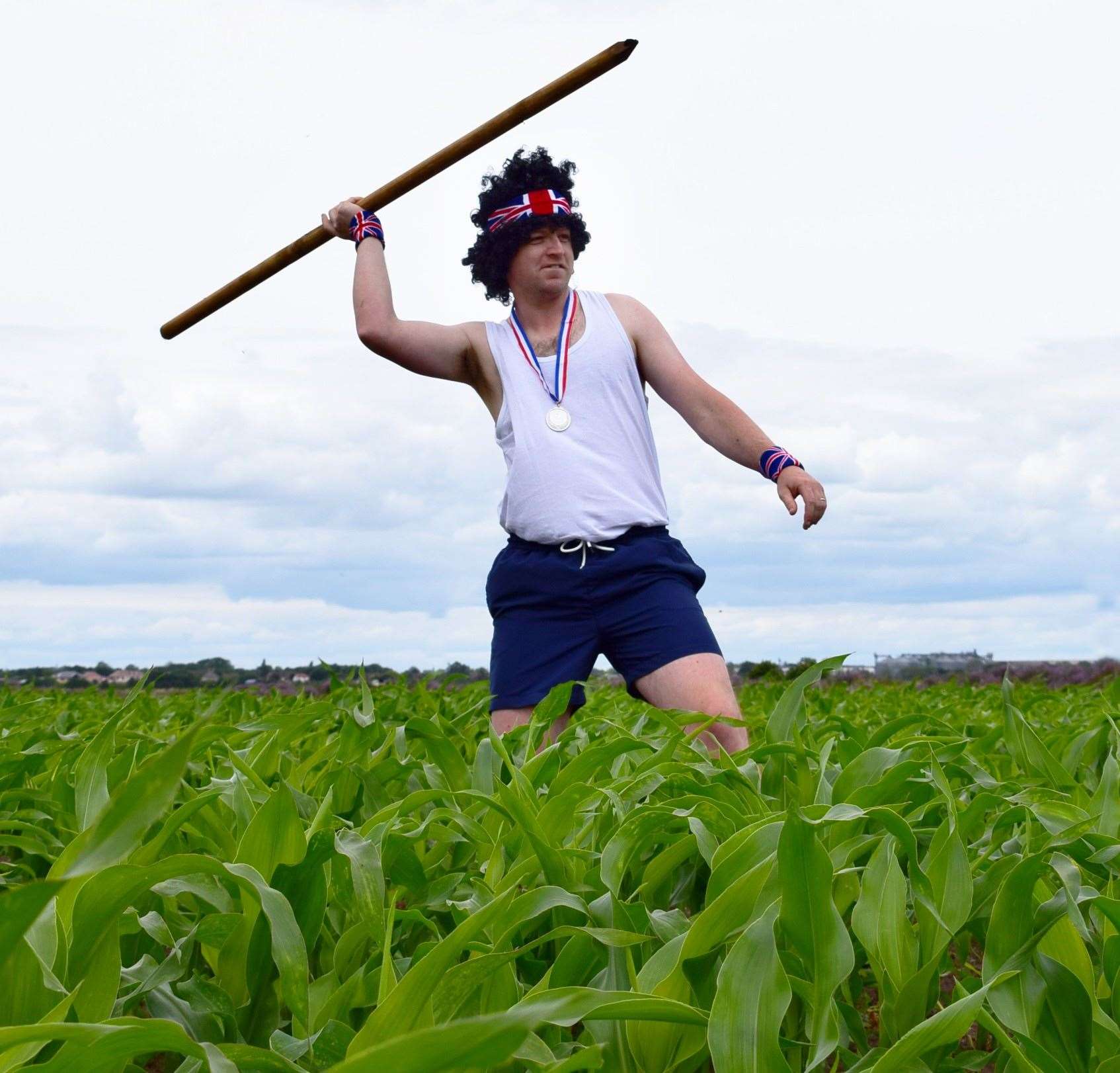 Skylark staff Javelin Throwing in the Maize Maze.