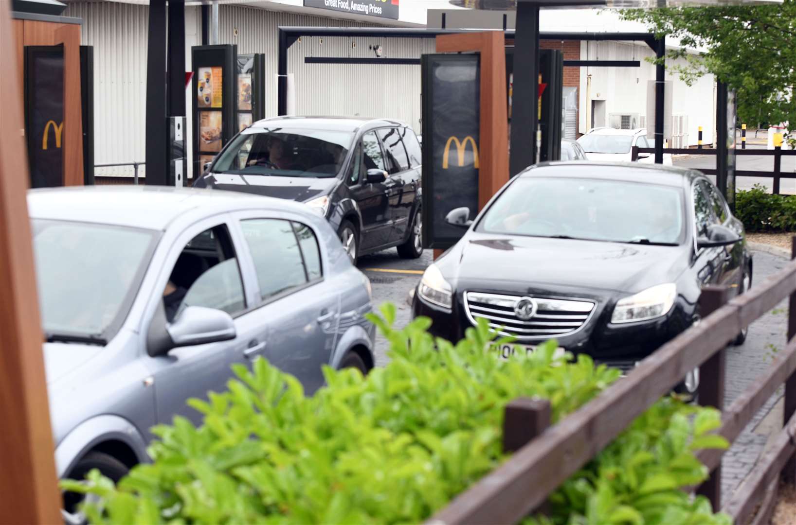 Delight as McDonald's lifts the shutters in Wisbech with a queue of up to 20 cars first thing.