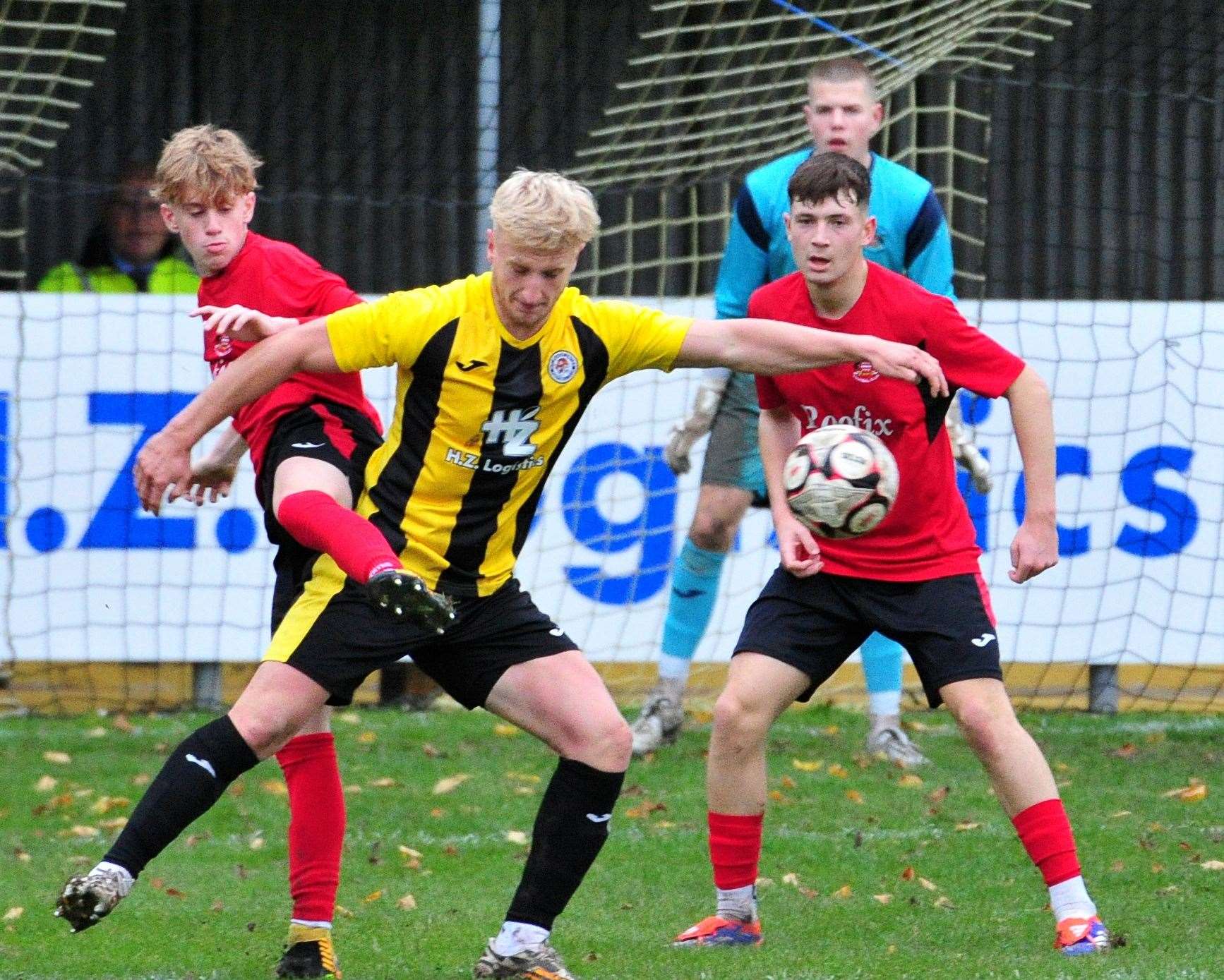 Jordan Keeble scored Holbeach’s fifth goal against Parson Drove. Photo: Chris Lowndes