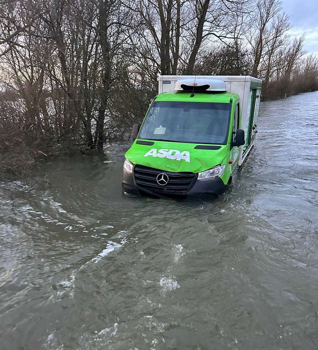 Flooding in Welney on December 19 2024. Picture: SWNS