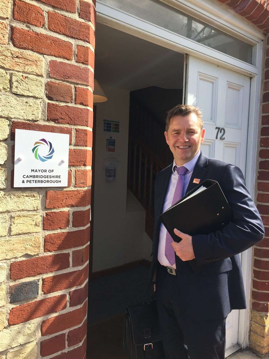 First day at the office for Cambridgeshire and Peterborough's new mayor Nik Johnson. (47131163)