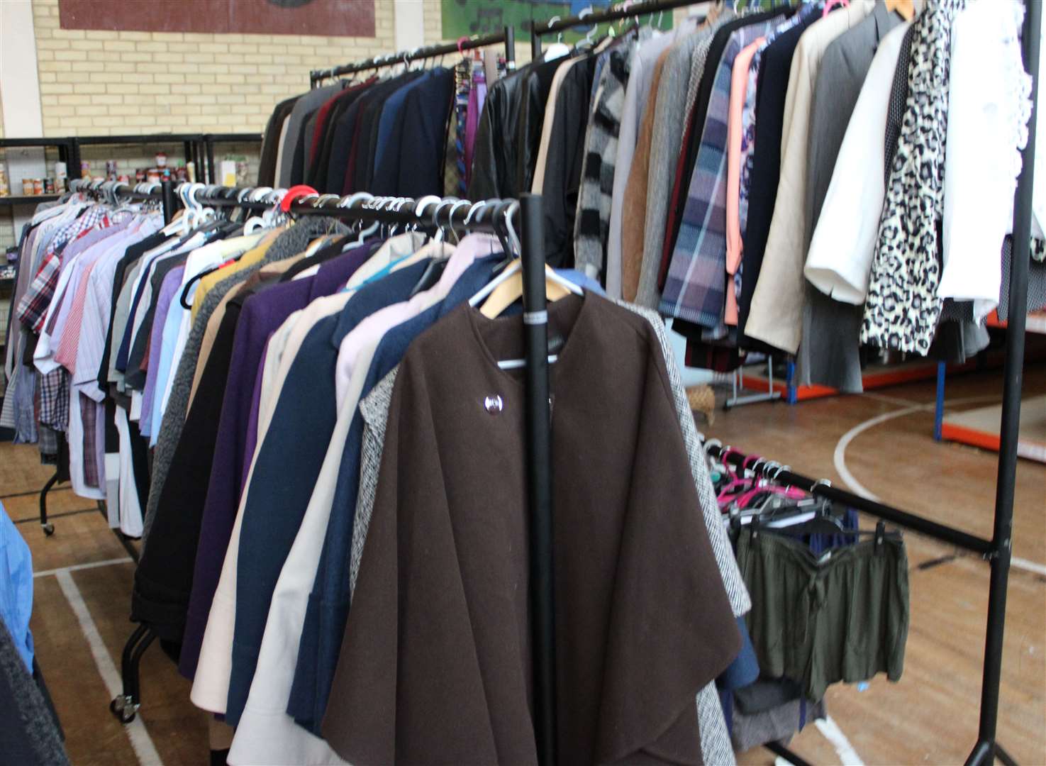 The Ferry Project's Donation Hub is full of clothing for those in need.