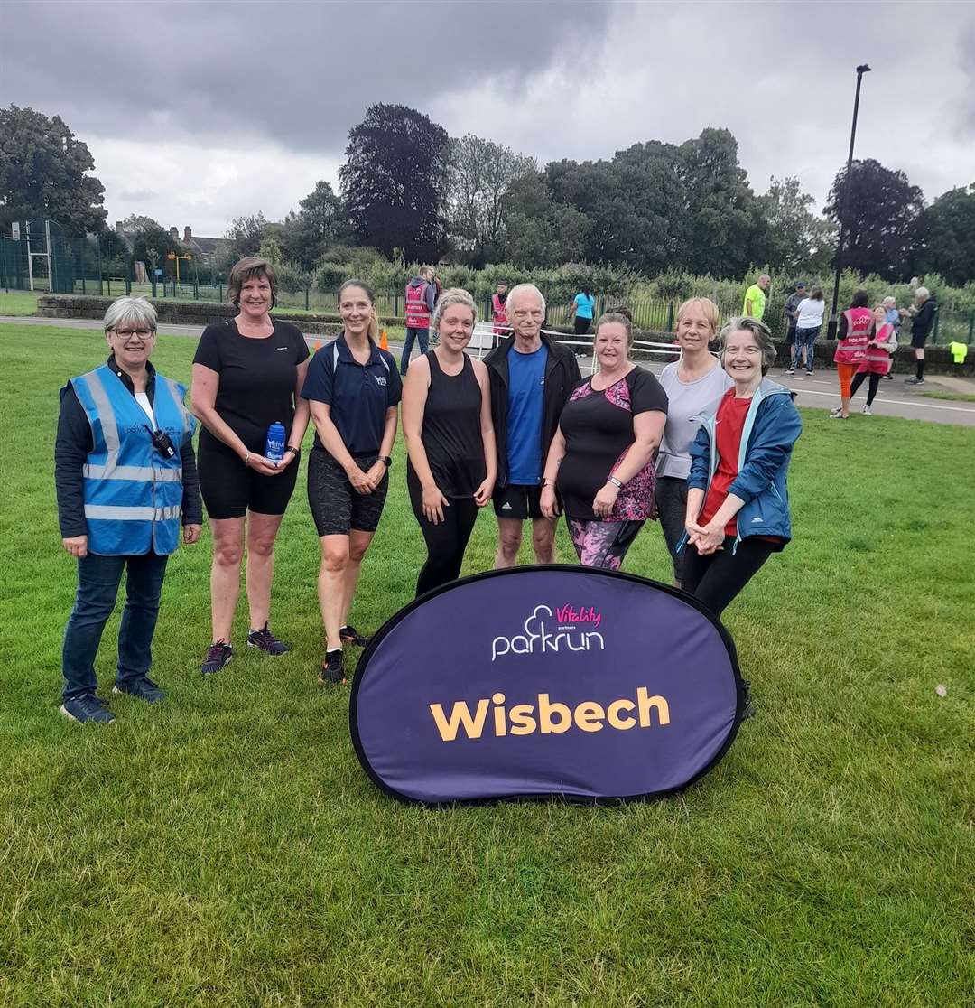 From left, Active Fenland’s Heidi Smith and Dawn Goodley, run leader Gary Bligh, Fenland District Council portfolio holder for leisure Cllr Alex Miscandlon.