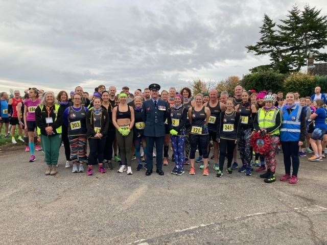 Three Counties Running Club members pay their respects at the George Munday 10k