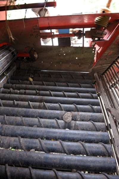 George Munn is urging better safety on farms. He suffered a serious injury to his arm after it became trapped in these rollers on a potato harvester in 2009.