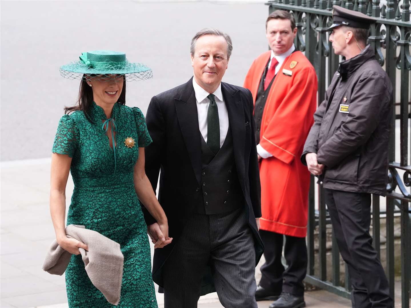 Former prime minister Lord David Cameron and his wife Samantha arrive at Westminster Abbey (Jonathan Brady/PA)