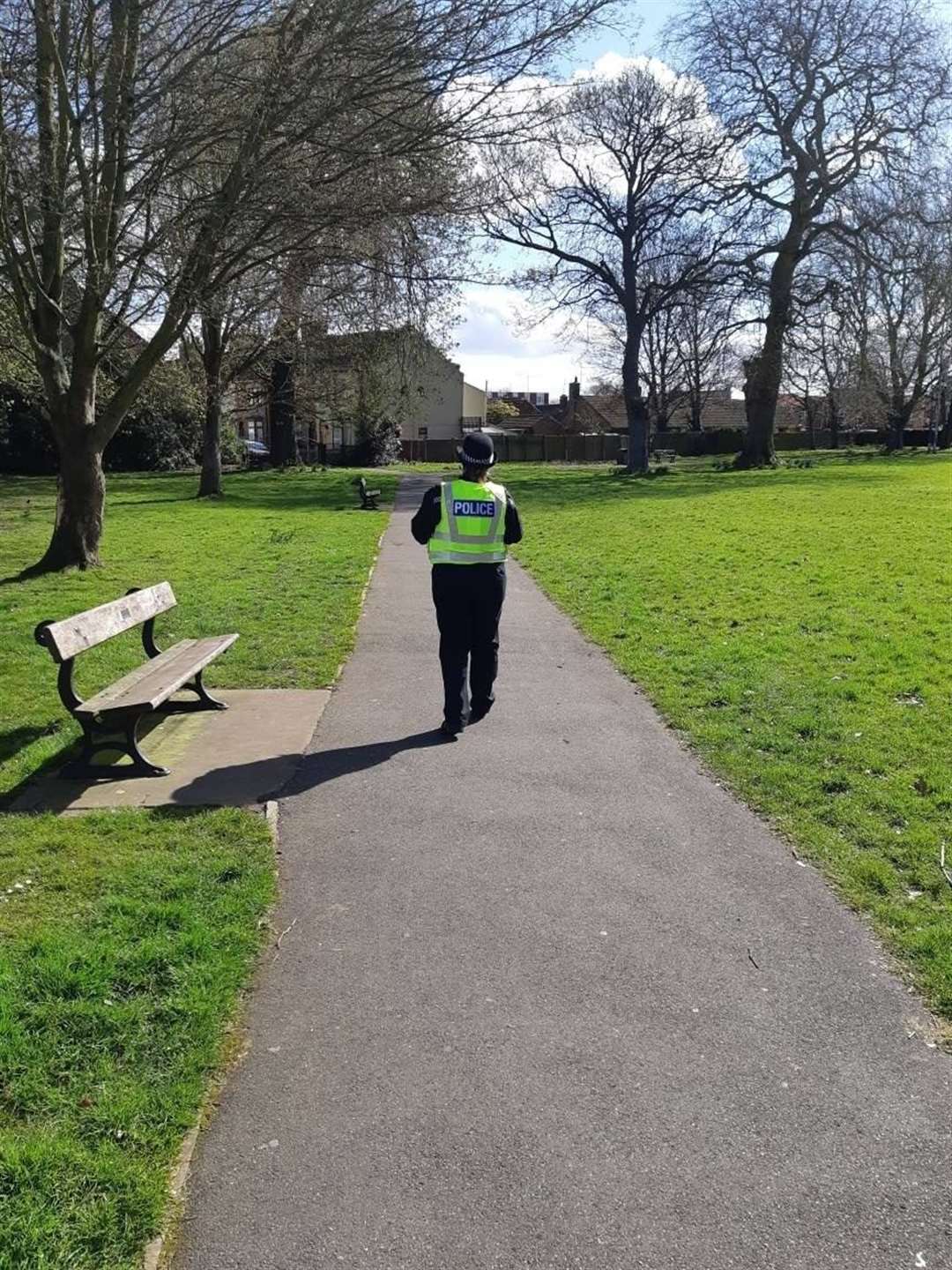 Police officers have been carrying out patrols as part of their crackdown on street drinking. (61580605)