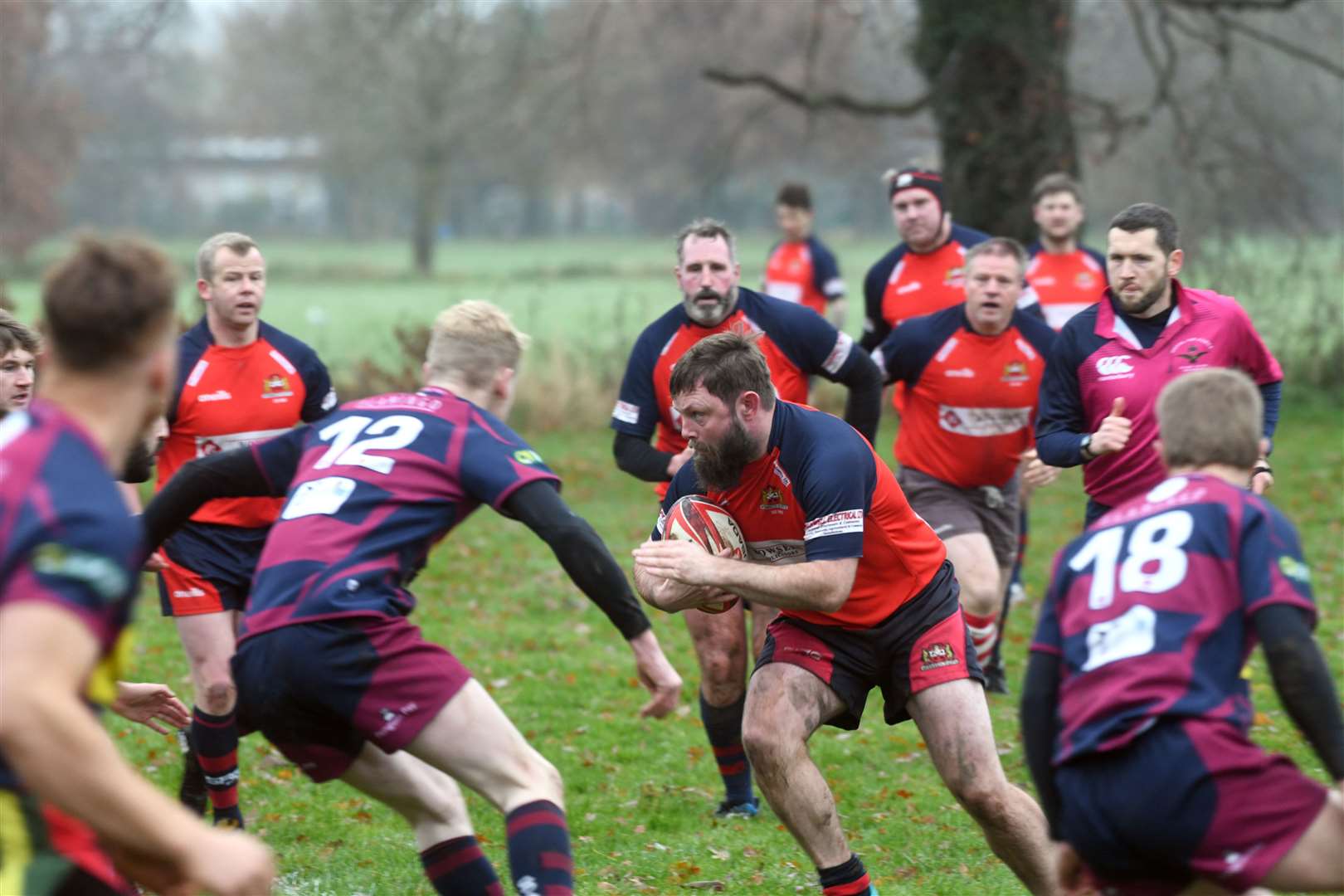 Wisbech v Spalding rugby action. (53807096)