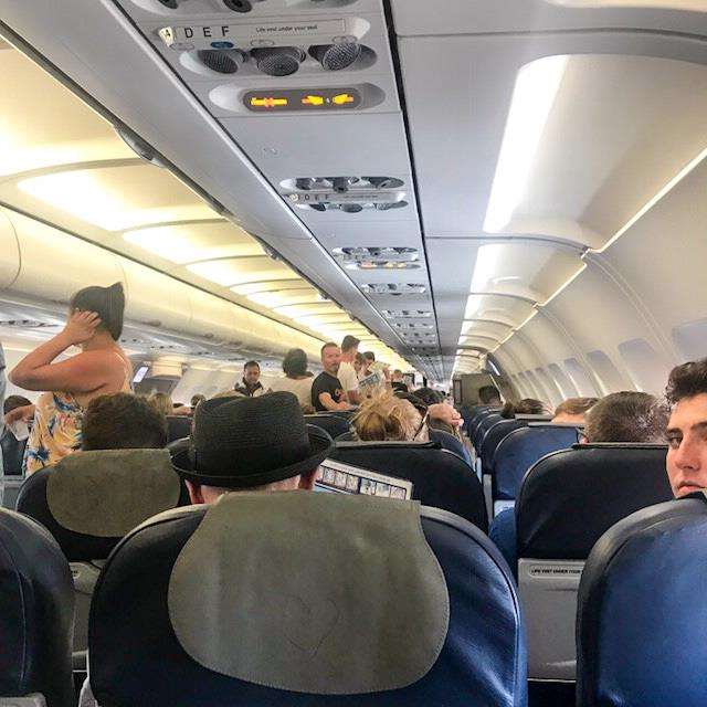 The view inside the cabin of the Thomas Cook flight. (2830322)