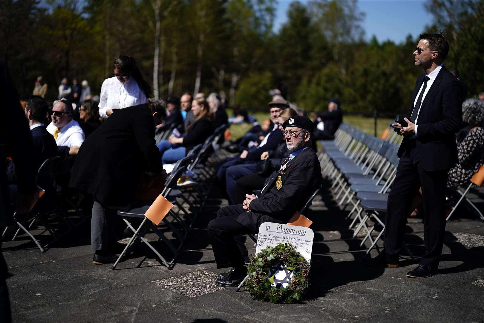 People at the service to mark the 80th anniversary of the liberation of Bergen-Belsen (Jordan Pettitt/PA)