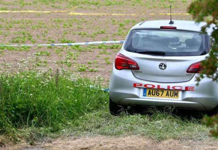 Cordon remains while officers continue working with experts to identify human bones