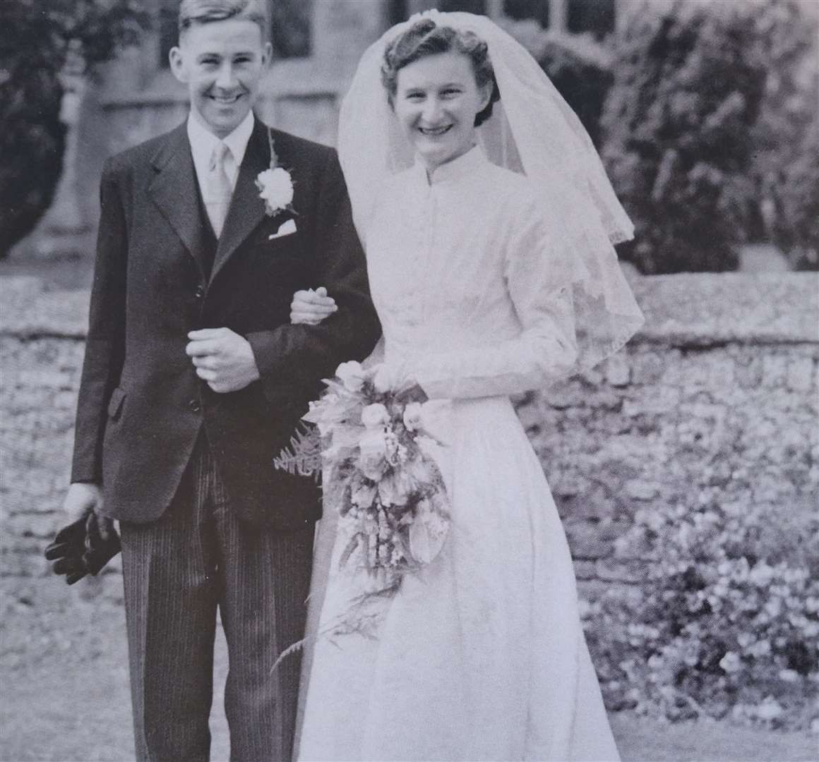 Fred Campling pictured on his wedding day to wife Ruth in 1956