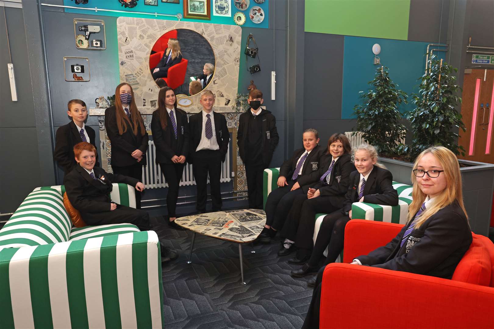 Pupils enjoy the new library opening at University Academy, Long Sutton