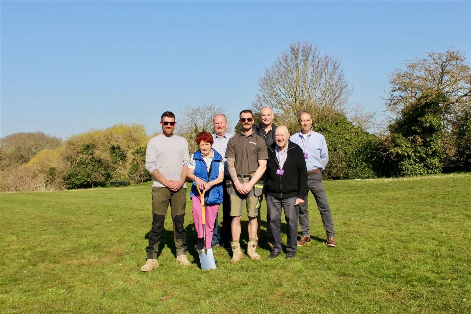 Pictured at the site in West End Park, March, are Douglas Sawyer, Cllr Jan French and Cllr Steve Count, Rob Harwin, Phil Hughes, Cllr Peter Murphy, and Kevin Wilkins