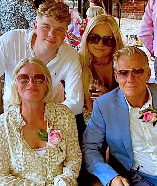 Max and her husband Ian and their children Harry and Lottie are running an ice skating rink from their home this winter.