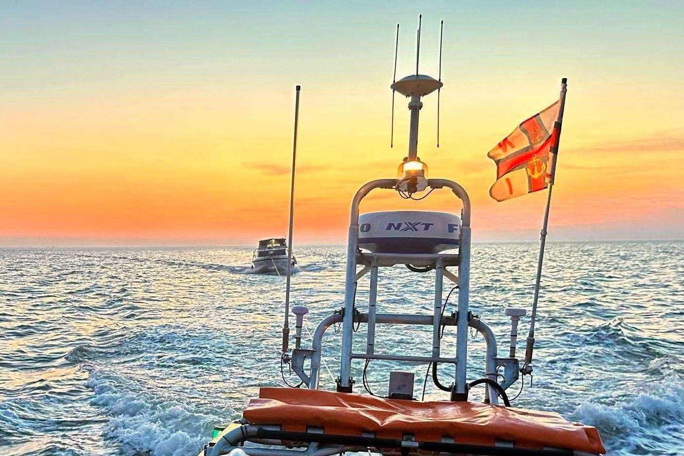The Hunstanton lifeboat tows the vessel back to Lynn after it ran out of fuel. Picture: Hunstanton RNLI