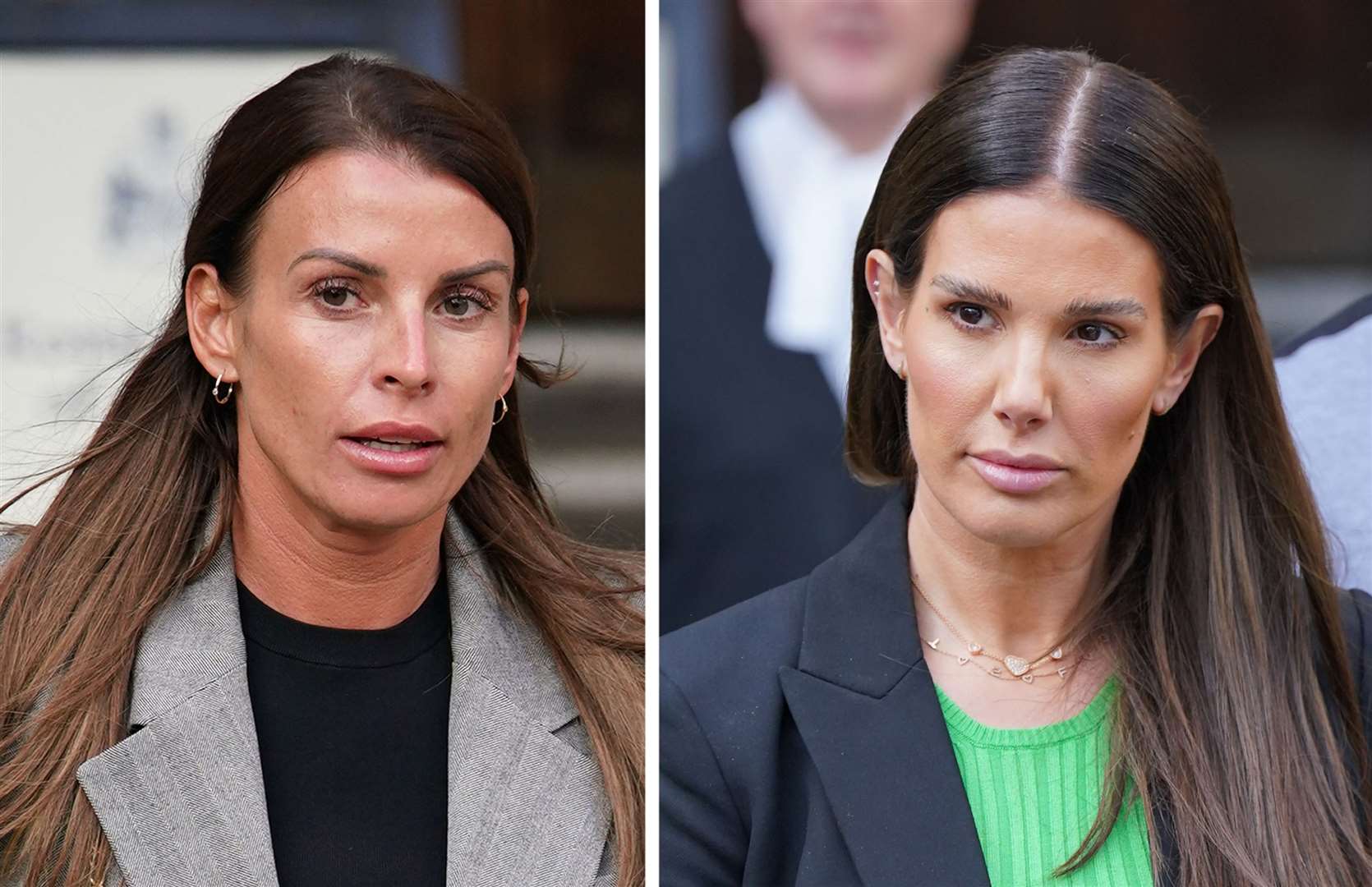 Coleen Rooney (left) and Rebekah Vardy during the Wagatha Christie libel trial (Yui Mok/PA)
