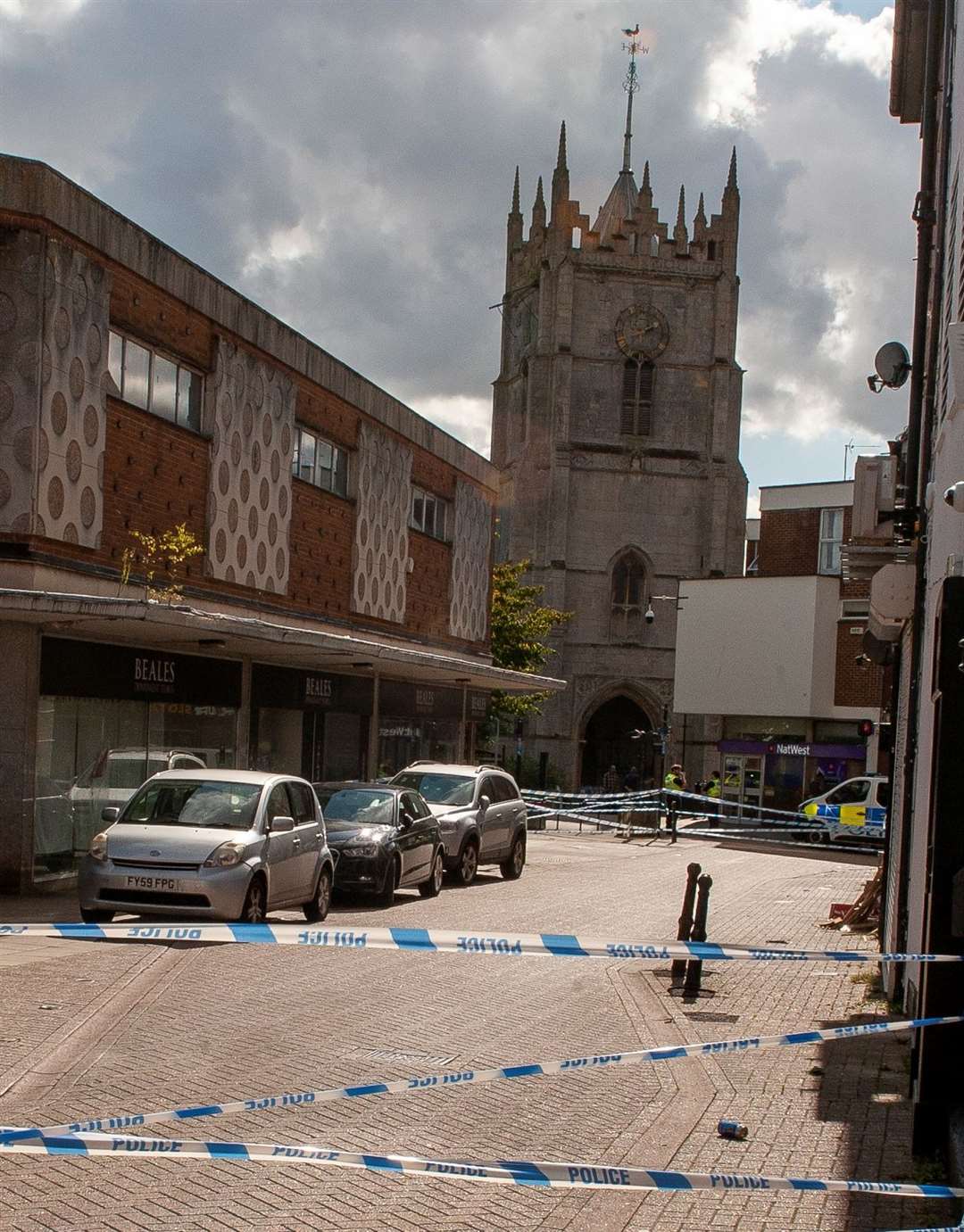 The area around The Globe in Wisbech's Market Place has been taped off today. Pictures: Michael Fysh