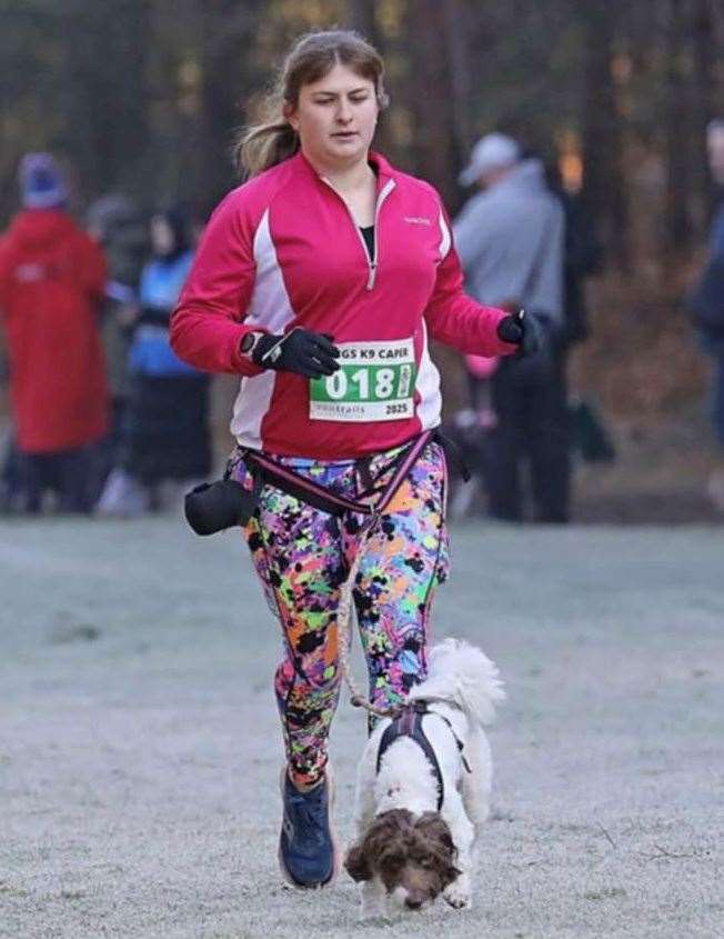 Rachel Bowling with her dog Meg.