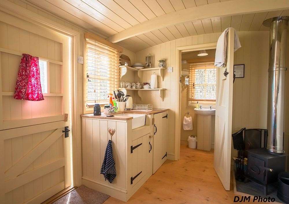 Inside the shepherds hut you will find all amenities including a lovely en-suite shower room. (57391786)