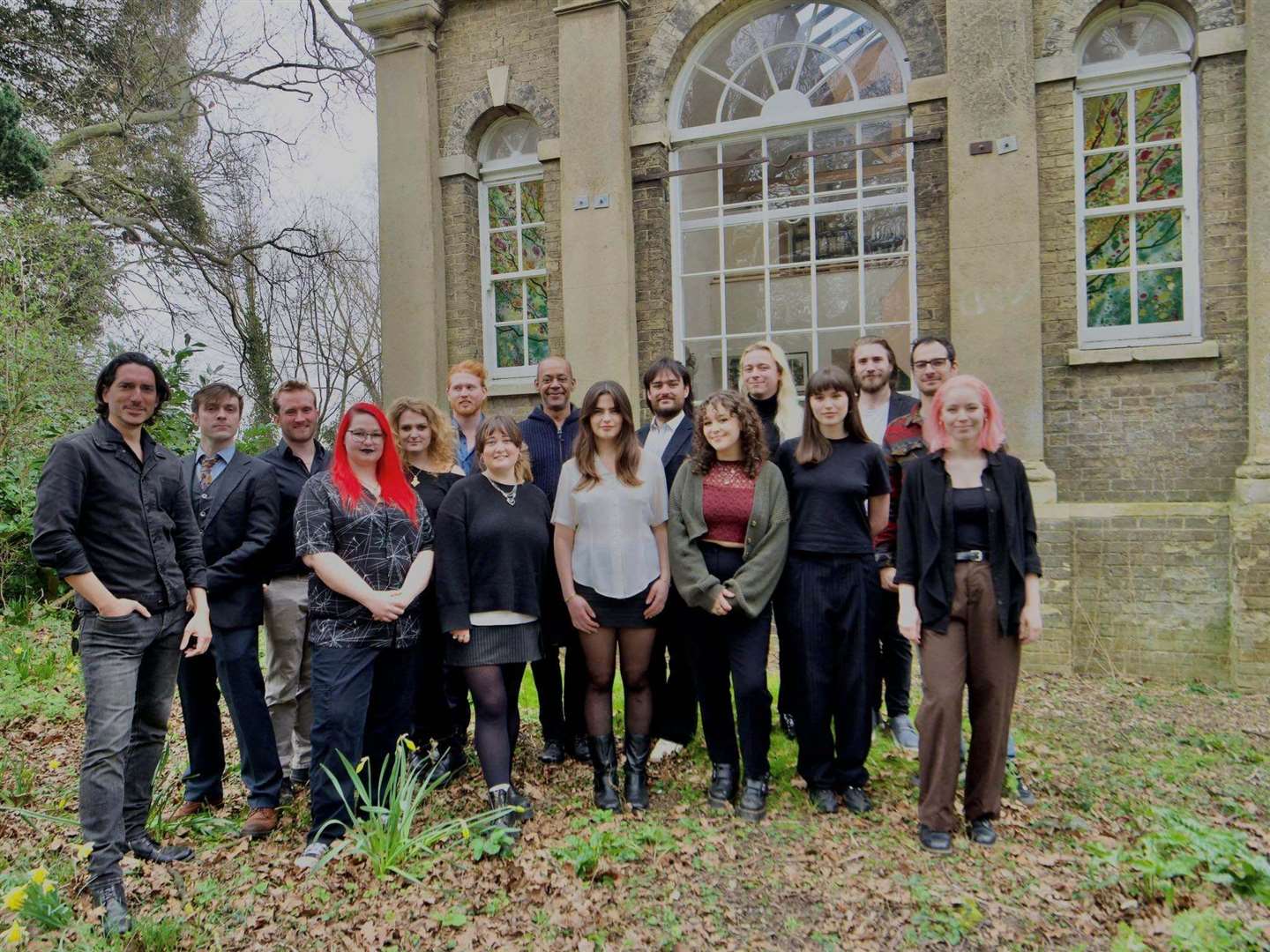 The cast and crew of Dig. Dig. Dead! pictured at Wisbech General Cemetery for the launch of the project. Picture: Roger Rawson Photography