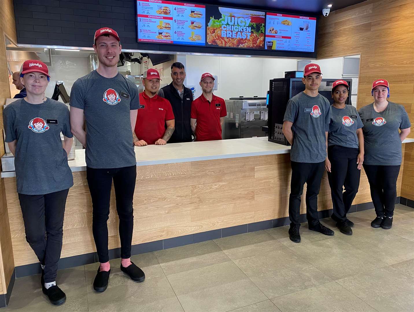 Some of the staff at Wendy’s in Wisbech