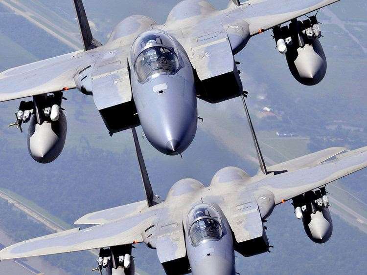 Two F15 fighter jets were in a near miss with parachutists over Chatteris. Photo: Wikimedia Commons.