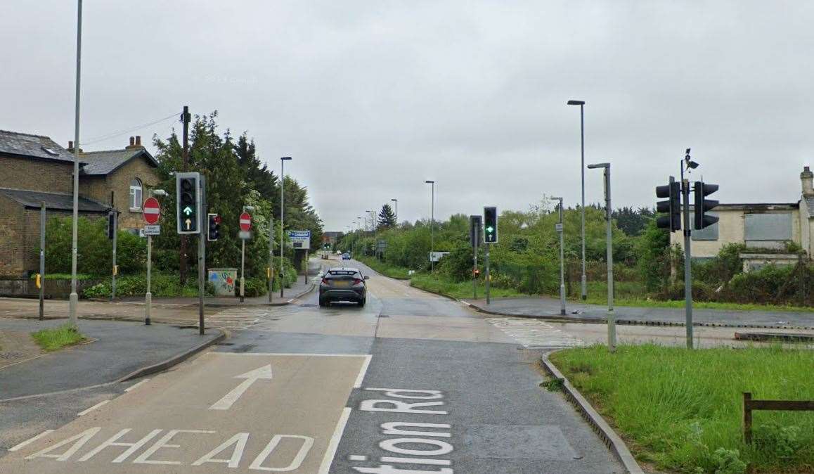The incident took place on the B1050, Station Road, where it crosses the Guided Busway, near Northstowe. Picture: Google Maps