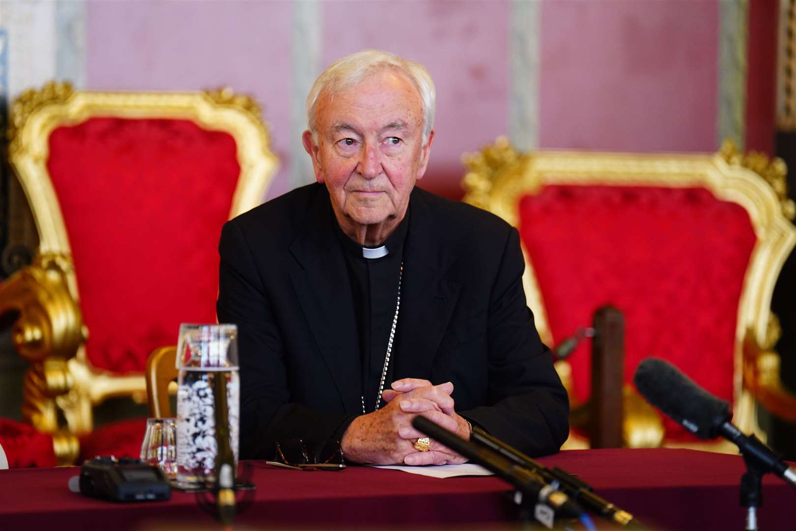Cardinal Vincent Nichols is among those entering the secret conclave meeting (James Manning/PA)