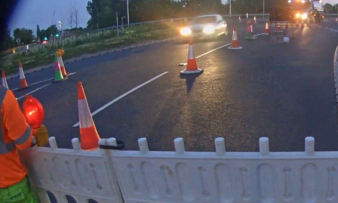 The incident happened during the evening of May 24 this year as overnight resurfacing works took place on the A47 near Wisbech. Picture: National Highways